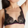 Image de Maison Close Soutien-gorge corbeille avec harnais amovible noir en nylon 95B