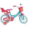 Image de Vélo enfant - Modèle 16'' Princesse des sables pour fille de taille 100 à 120 cm avec stabilisateurs, 2 freins & Panier avant et Porte poupée