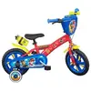 Image de Vélo enfant Garçon 12'' PAT PATROUILLE Taille 90/95 cm équipé de 1 frein & 2 stabilisateurs avec molettes