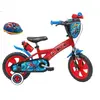 Image de Vélo enfant - Modèle 12'' Spiderman pour garçon de taille 85 à 100 cm équipé de 1 frein, 2 stabilisateurs, plaque avant décorative, bidon arrière +