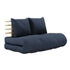 Image de Matelas futon et tête de lit bois massif naturel SHIN SANO 140x200 bleu marine - SHIN SANO