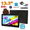 Image de Tablette Tactile Grand Ecran 13.3 pouces Android Bluetooth Quad Core 36Go Noir YONIS