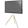 Image de supports tv sol chevalet 030-4064 Support chevalet design scandinave pour TV 45''- 65'', blanc/hêtre