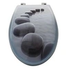 Image de abattant wc mdf chemin de galets gris - charnières inox