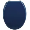 Image de MSV - Abattant WC MDF CLÉO - Charnières INOX - Tampons Amortisseurs - Ø 30 x 20 x 15 cm - Couleur Bleu Marine - Finition Brillante - Confort et Élégance pour Salle de Bain en occasion ou reconditionné