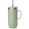 Image de Qwetch - Cold Cup Isotherme Inox w/ Anse - Mug Vert Tilleul - 600 ml