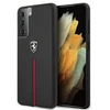 Image de origine etui ferrari hard coque off track cuir nylon stripe feosihcs21mbk pour samsung s21 plus galaxy noir