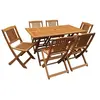 Image de Salon de jardin bois bois 4 personnes 46.5 x 46.5 x 46.5 cm 7 pieces