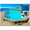 Image de Piscine bois " Palma 130 " - 7.57 x 4.07 x 1.31 m + Bâche à bulles 180 µ + Bâche hiver 280 gr/m²