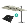 Image de parasol jardin déporté alu sun 4 - rectangle - 3 x 4 m - ecru - dalles à lester incluses