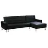 Image de Canape angle fixe THEO 4 places en polyester noir 147 x 258 x 82 cm