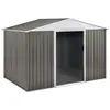 Image de Abri de jardin métal Dallas - 5,29 m2 (4,83 m2 au sol) - Taupe