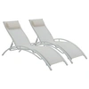 Image de Lot de 2 bain de soleil H. 93 cm en aluminium L. 181 cm beige empilable non pliable