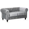 Image de Canape droit 2 places en velours gris 70 x 157 x 70 cm