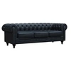 Image de Canapé fixe Chesterfield "Aliza" - 208 x 82 x 70 cm - 3 places - Noir