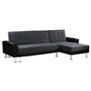 Image de Canape angle fixe THEO 4 places en tissu gris 144 x 260 x 81 cm