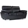 Image de Canapé fixe en cuir reconstitué et PVC "Dallas" - 169 x 88 x 90 cm - 2 places - Noir