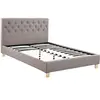 Image de lit double emmy - 140 x 190 cm - taupe
