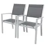 Image de Fauteuil jardin Alu/Textilène "Tropic" - Phoenix - Gris foncé - Lot de 2