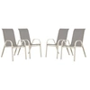 Image de Fauteuil jardin Textilène Cordoba - Phoenix - Gris clair - Lot de 4