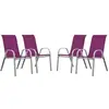 Image de Fauteuil jardin Textilène Cordoba - Phoenix - Rose - Lot de 4