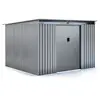 Image de Abri de jardin métal toit plat "Texas" - 6,29 m² - Gris