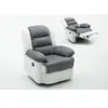 Image de Fauteuil relax Buckingham - 85 x 93 x 100 cm - Blanc / Gris clair