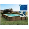 Image de Piscine bois en kit rectangle " Tampa 145 " - 7.20 x 4.20 x 1.44 m - Bâche à bulles 400 µ - Bâche hiver 280 g/m²
