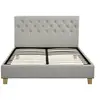 Image de Lit 167 x 219 x 102 cm en contreplaque sommier a lattes pour 2 personnes de couleur beige