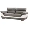 Image de Canape droit 3 places en cuir gris 88 x 210 x 90 cm