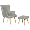 Image de Fauteuil style scandinave en tissu "Odense" - 1 place - Gris clair