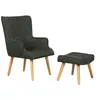 Image de Fauteuil style scandinave tissu "Odense" - 1 place - Gris foncé