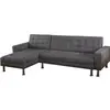 Image de Canape angle fixe THEO 4 places en polyester gris 82 x 258 x 82 cm