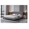 Image de Lit julia 7.5 x 3.5 x 0.9 cm en polyurethane cadre a lattes pour 2 personnes de couleur gris