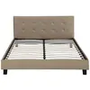 Image de Lit julia 217 x 167 x 89.5 cm en polyurethane cadre a lattes pour 2 personnes de couleur marron