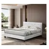 Image de Lit julia 214 x 187 x 89 cm en polyurethane cadre a lattes pour 2 personnes de couleur blanc