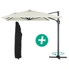 Image de parasol jardin déporté alu sun 4 - rectangle - 3 x 4 m + housse de protection - ecru