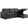 Image de Canape angle fixe 3 places en lin gris 145 x 145 x 85 cm