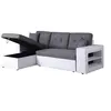 Image de Canape angle fixe 3 places en lin gris 146 x 233 x 86 cm