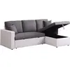 Image de Canape angle fixe 3 places en lin gris 145 x 221 x 85 cm