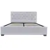 Image de Lit coffre 217 x 168 x 108 cm en contreplaque sommier a lattes pour 2 personnes de couleur blanc