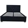 Image de Lit coffre 217 x 168 x 108 cm en chrome sommier a lattes pour 2 personnes de couleur noir
