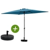 Image de parasol jardin sol 2 - rectangle - 2 x 3 m - bleu + dalles à lester incluses