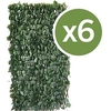 Image de Lot de 6 Clôtures en treillis de saule "Fragon" - 200 x 100 cm - Vert