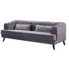 Image de Canape droit 3 places en velours gris 86 x 216 x 76 cm