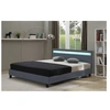 Image de Lit 214 x 167 x 89 cm en mousse cadre a lattes pour 2 personnes de couleur gris