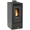 Image de Poêle à granulés carré étanche USTICA noir 11kW