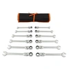 Image de Jeu de clés mixtes avec sac de transport 12 pièces Cles plates a cliquet 8-19 mm