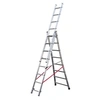 Image de Echelle transformable base évasée 3 plans 3x8 échelons 4,8m/5,7m en alu Premium