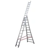 Image de Echelle transformable base évasée 3 plans 3x11 échelons 6,5m/7,3m en alu Premium